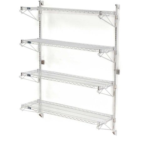 Nexel Wall Mount Wire 4-Shelf Starter Unit, 30W x 14D x 63H 798197